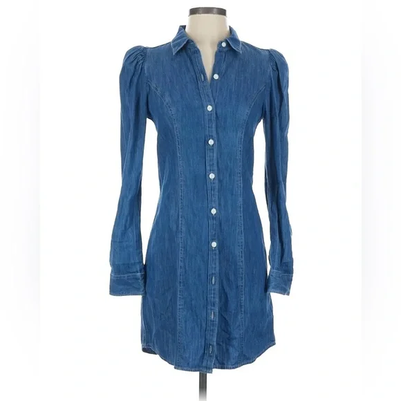 Express Blue Long Sleeve Denim Dress • xs - Picture 1 of 3